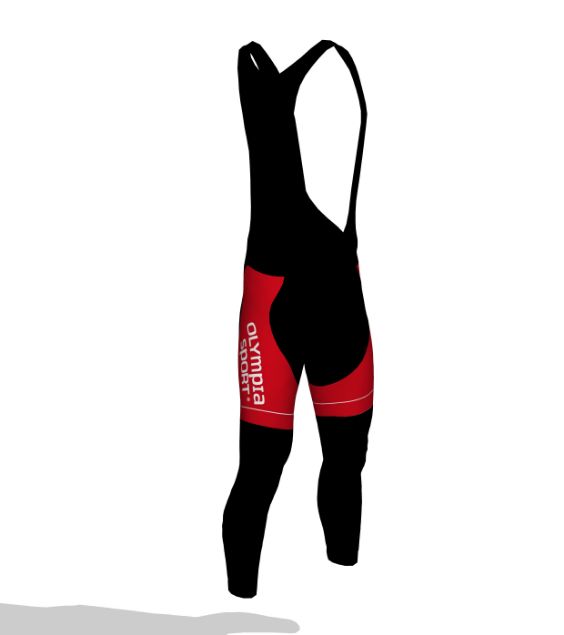Olympia Sport Langbukse m/Bib Black/Red