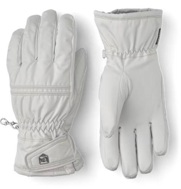 Hestra Primaloft Leather Female 5 Finger Ivory/Offwhite