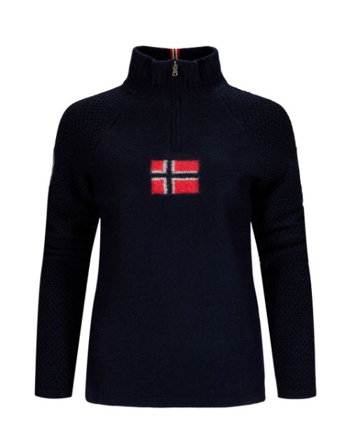 Amundsen Boiled Ski Sweater Womens Faded Navy/Norge