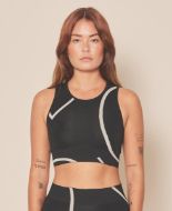 Moonchild Loud Logo Crop Top Womens Black/Sustained Grey