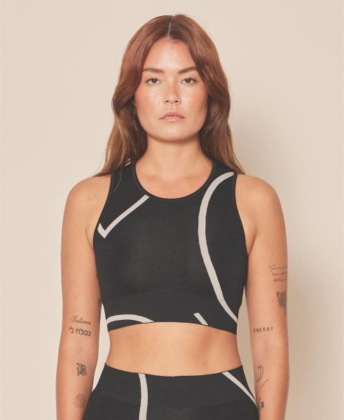 Moonchild Loud Logo Crop Top Womens Black/Sustained Grey