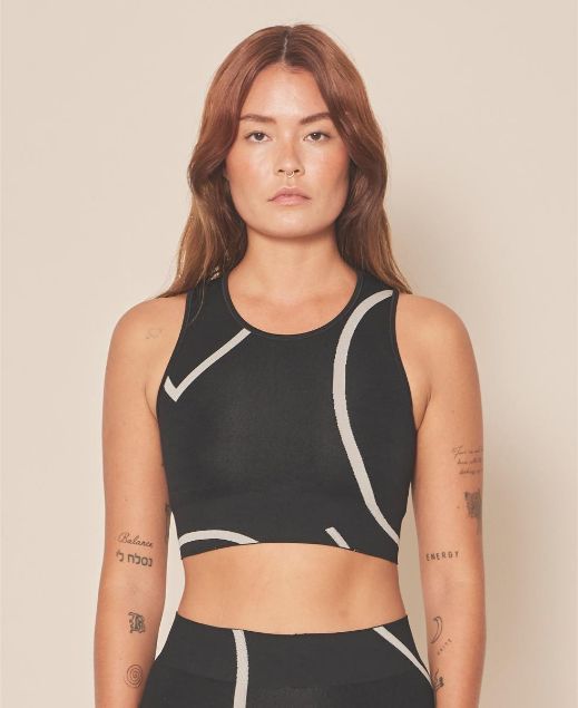 Moonchild Loud Logo Crop Top Womens Black/Sustained Grey