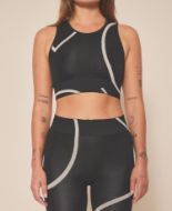 Moonchild Loud Logo Crop Top Womens Black/Sustained Grey