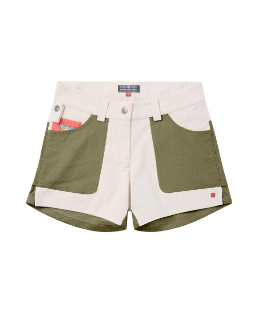 Amundsen 5Incher Cord Shorts Womens Olive Ash/Natural