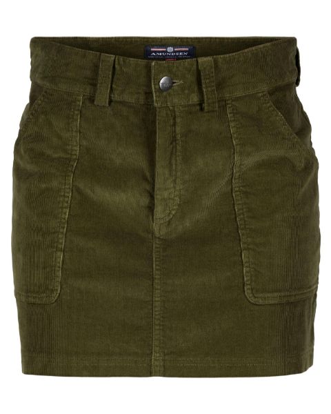 Amundsen Cord G.Dyed Skirt Womens Olive Ash