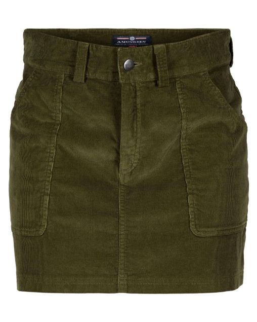 Amundsen Cord G.Dyed Skirt Womens Olive Ash