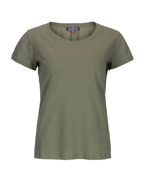Amundsen Linen Tee Womens Olive Ash