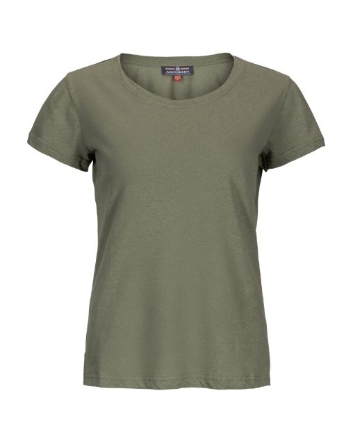 Amundsen Linen Tee Womens Olive Ash