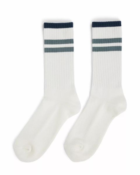 Amundsen Oslo Crew Socks White/Stormy Blue