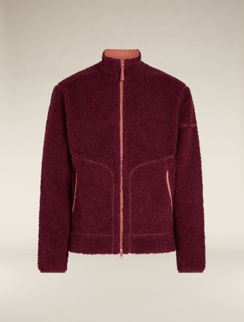 Icebreaker Merino 960 Realfleece High Pile LS Zip Womens Port Dark Heather