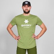 Saysky Logo Combat Pro T-shirt Green Melange