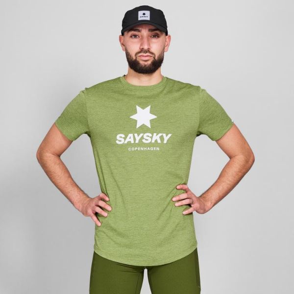 Saysky Logo Combat Pro T-shirt Green Melange