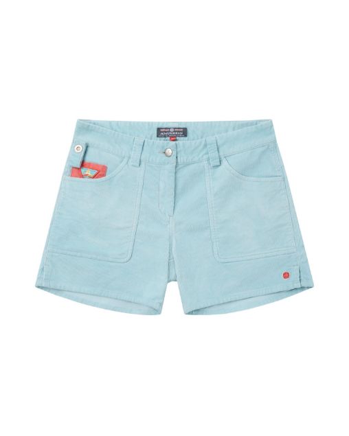 Amundsen 5Incher Cord G. Dyed Shorts Womens Faded Blue Sky
