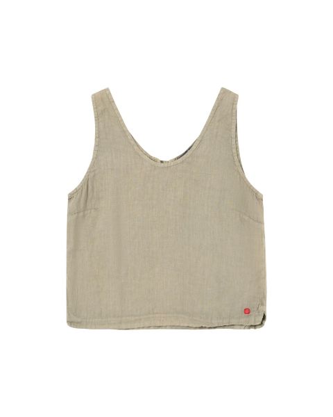 Amundsen Safari Linen Top Womens Olive Ash