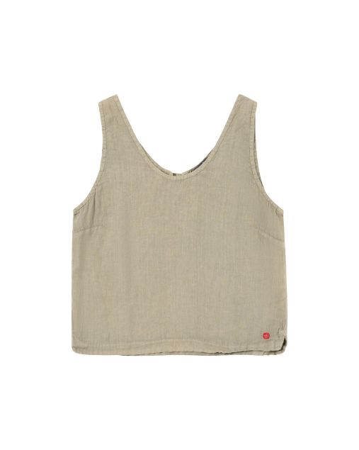 Amundsen Safari Linen Top Womens Olive Ash
