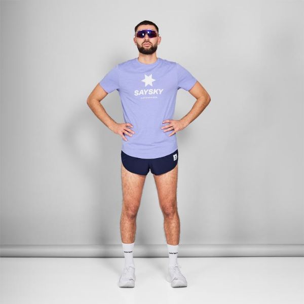 Saysky Logo Combat Pro T-shirt Purple Melange