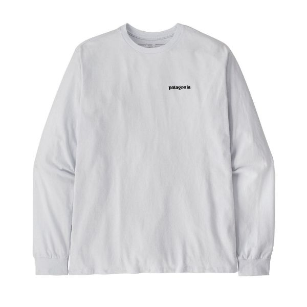 Patagonia LS P-6 Logo Responsibili-Tee White