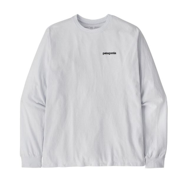 Patagonia LS P-6 Logo Responsibili-Tee White