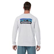 Patagonia LS P-6 Logo Responsibili-Tee White