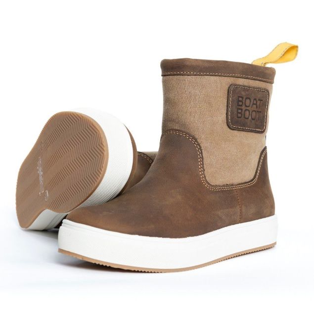BoatBoot Low Cut Canvas Leather Brown