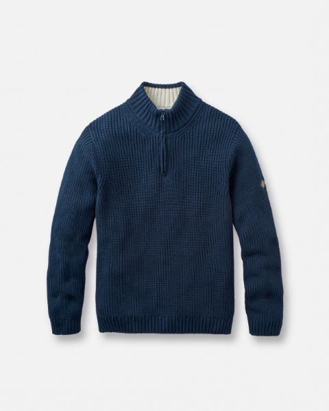 Henri Lloyd Golant Qtr Zip Ribbed Knit Navy Blue