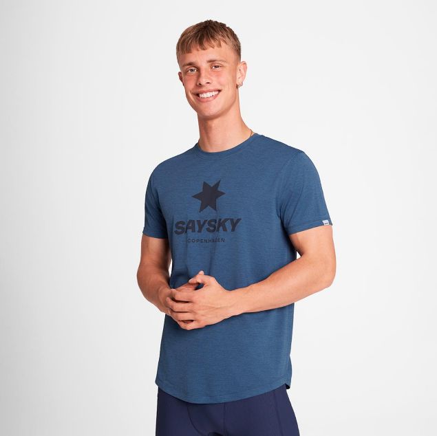 Saysky Logo Combat Pro T-shirt Blue