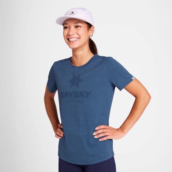 Saysky Logo Combat Pro T-shirt Womens Blue