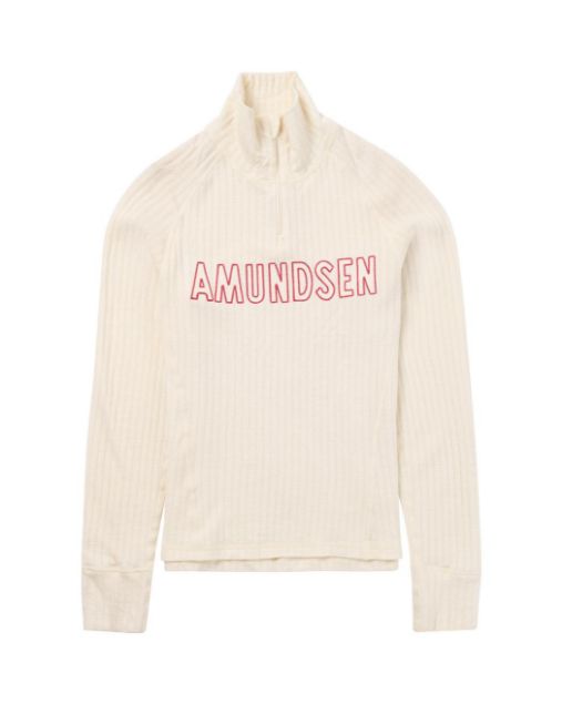 Amundsen Heros Hide Half Zip Womens Natural/Logo