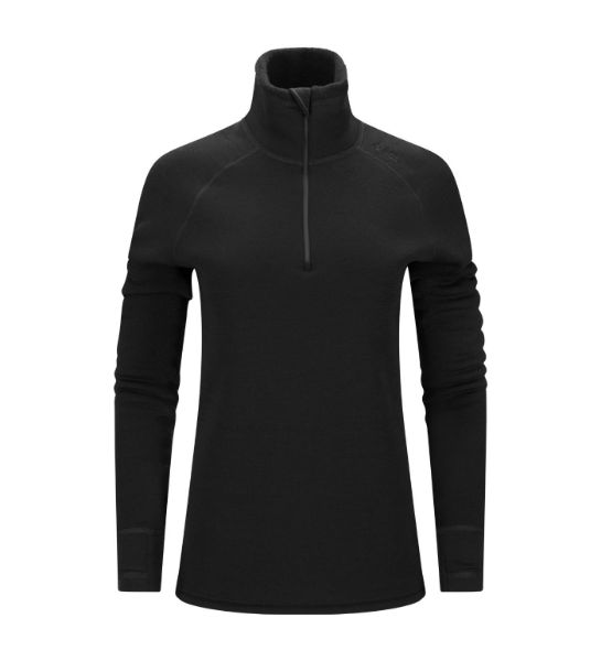 Aclima FleeceWool V2 Polo w/ zip Jet Black