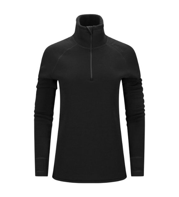 Aclima FleeceWool V2 Polo w/ zip Jet Black