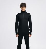 Aclima FleeceWool V2 Polo w/ zip Jet Black