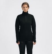 Aclima FleeceWool V2 Polo w/ zip Womens Jet Black