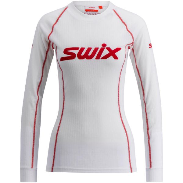 Swix RaceX Classic Long Sleeve Womens Bright White/Swix Red