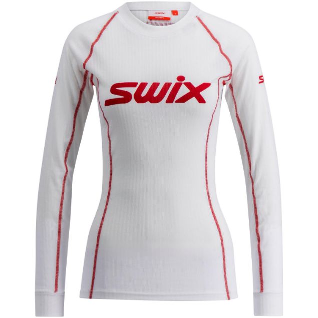 Swix RaceX Classic Long Sleeve Womens Bright White/Swix Red