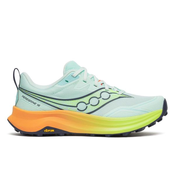 Saucony Peregrine 16 Womens Aqua/Citron
