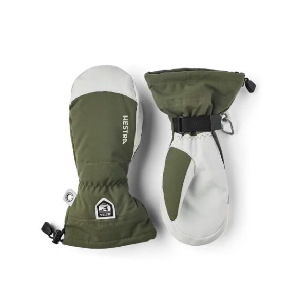 Hestra Army Leather Heli Ski Mitt Olive