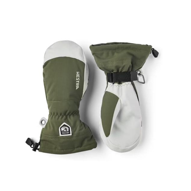 Hestra Army Leather Heli Ski Mitt Olive
