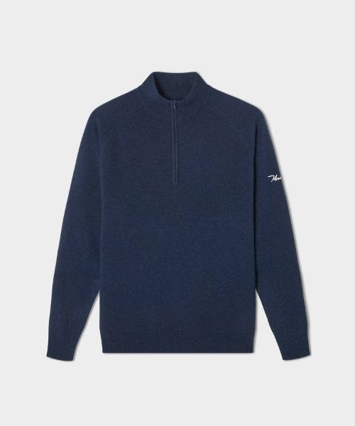 Macade Bridge Merino Quarter Zip Dark Blue
