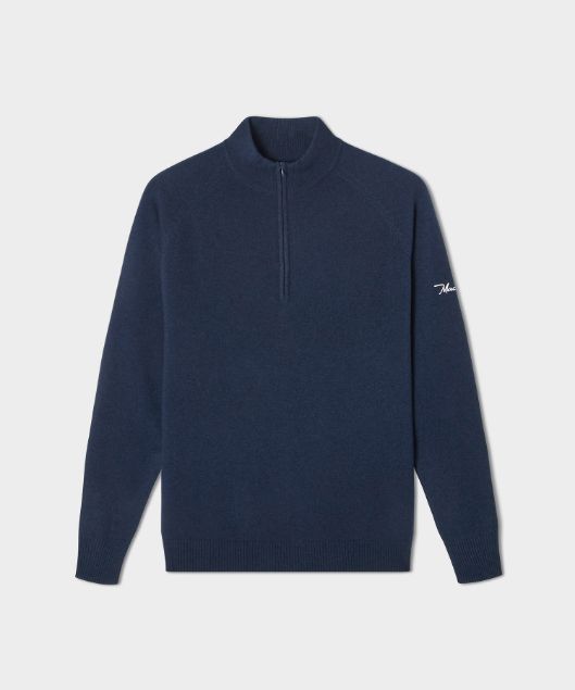 Macade Bridge Merino Quarter Zip Dark Blue