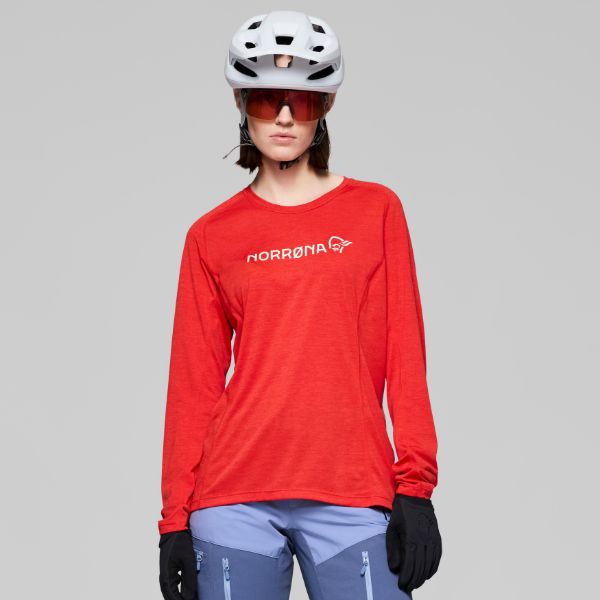 Norrøna Fjørå Equaliser Lightweight Long Sleeve Womens Aura Orange