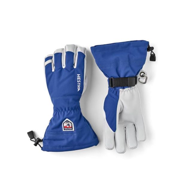 Hestra Army Leather Heli Ski 5 Finger Royal Blue