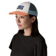 Patagonia P-6 Logo LoPro Trucker Hat White w/Peach Sherbet
