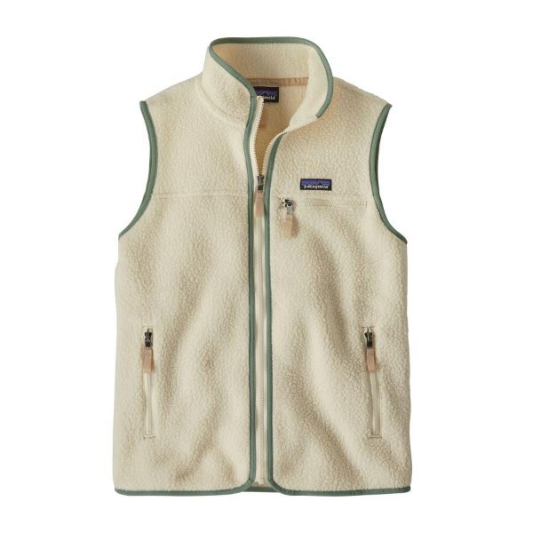 Patagonia Retro Pile Vest Womens Natural w/Ellwood Green