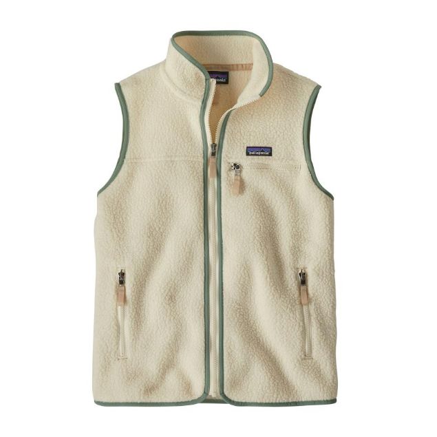 Patagonia Retro Pile Vest Womens Natural w/Ellwood Green
