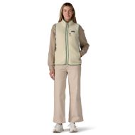 Patagonia Retro Pile Vest Womens Natural w/Ellwood Green