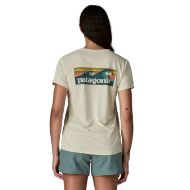 Patagonia Cap Cool Daily Shirt Boardshort Logo Womens Dyno White