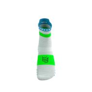 Compressport Pro Racing Socks v4.0 Run High White/Norse Blue/Neon Green
