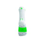 Compressport Pro Racing Socks v4.0 Run High White/Norse Blue/Neon Green