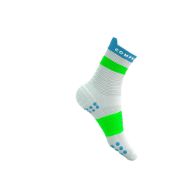 Compressport Pro Racing Socks v4.0 Run High White/Norse Blue/Neon Green