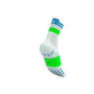 Compressport Pro Racing Socks v4.0 Run High White/Norse Blue/Neon Green